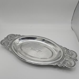De Campos pewter metal oval fish platter